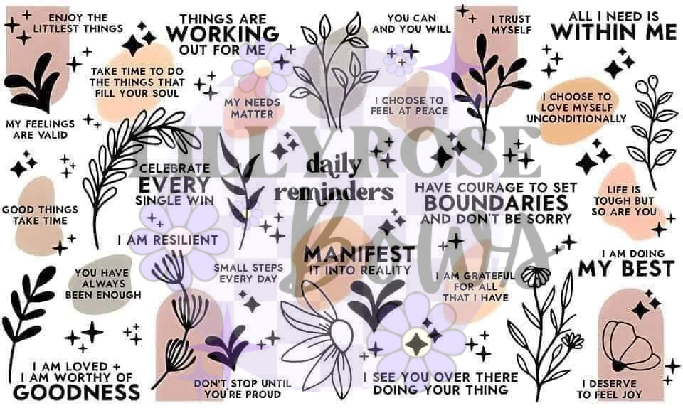 Daily affirmations cup wrap