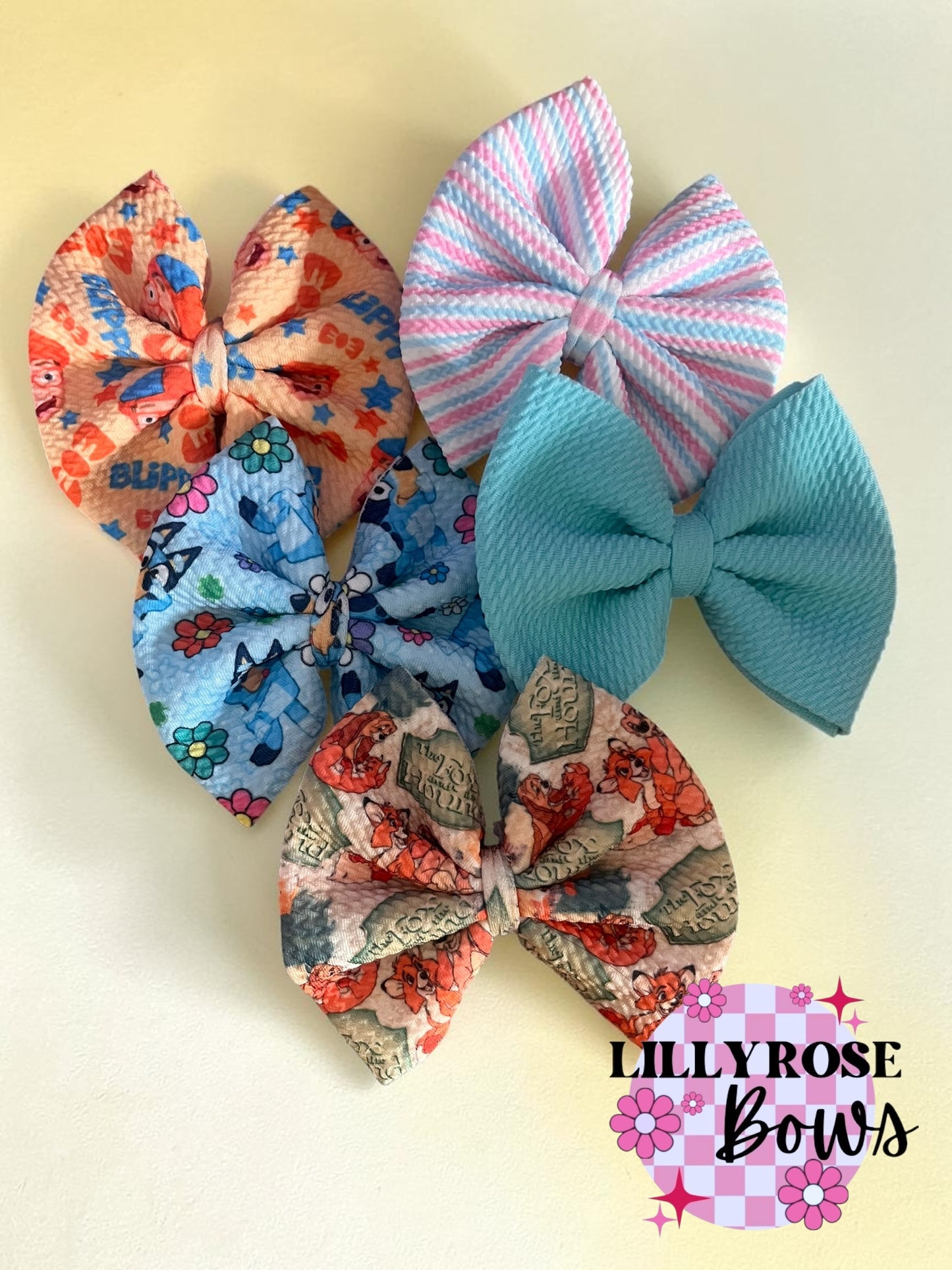 Bow beginner bundle of 5 ~ 3 inch bows on clips