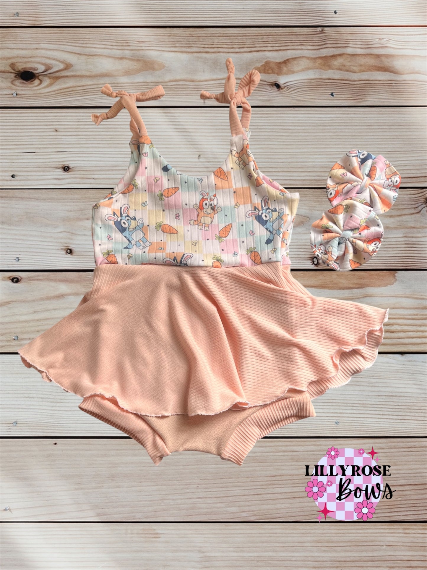 3t Brielle Easter dogs and piggy bows